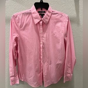 Lauren by Ralph Lauren button down pink/white pinstripe